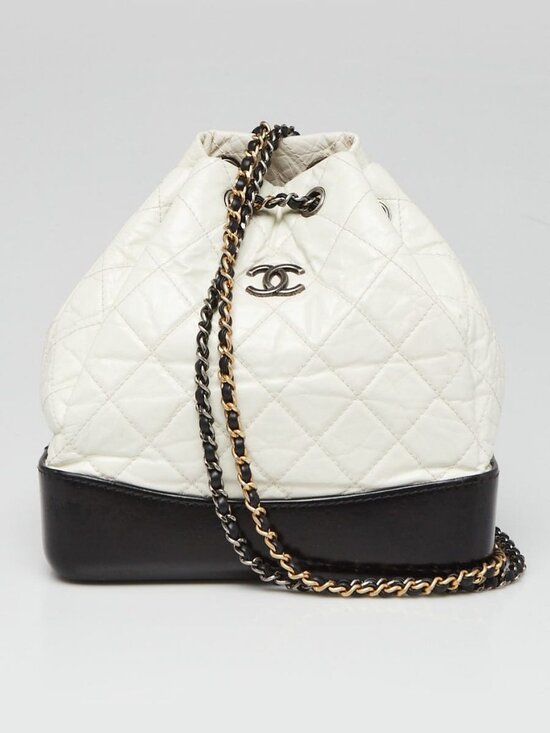 Chanel Black/White Quilted Leather Small Gabrielle Backpack Bag main image 5